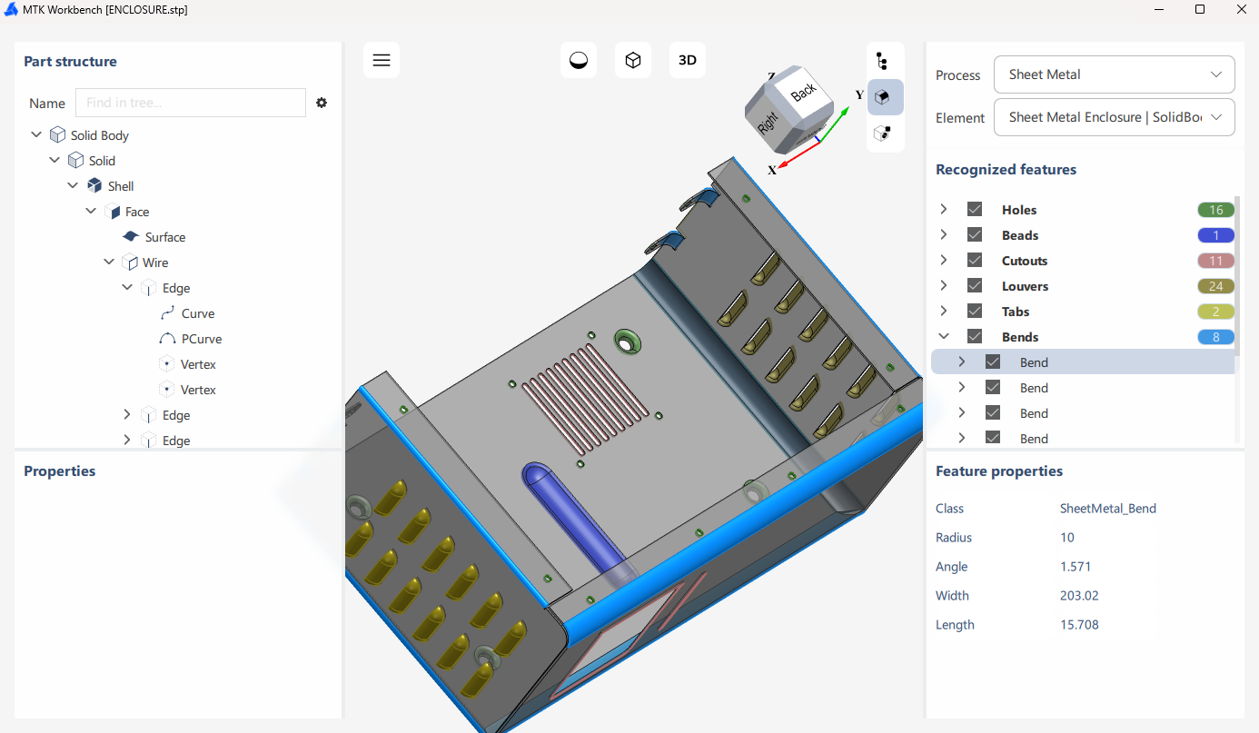 Workbench Sheet Metal Feature Recognition