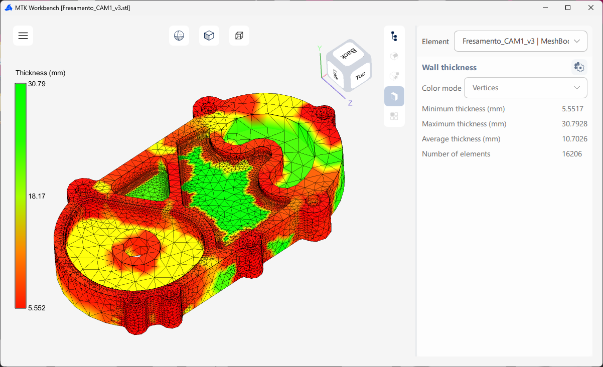Workbench Wall Thickness Voxelization Analysis